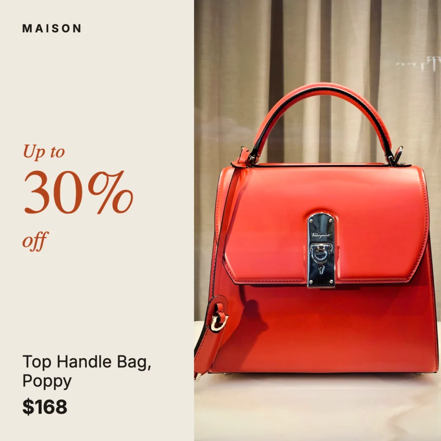 The Split Sale design on the Top Handle Bag.