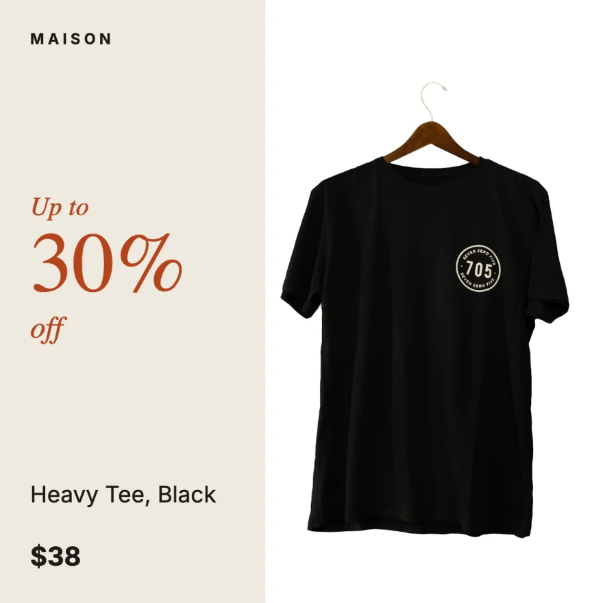 The Split Sale design on the Heavy Tee.