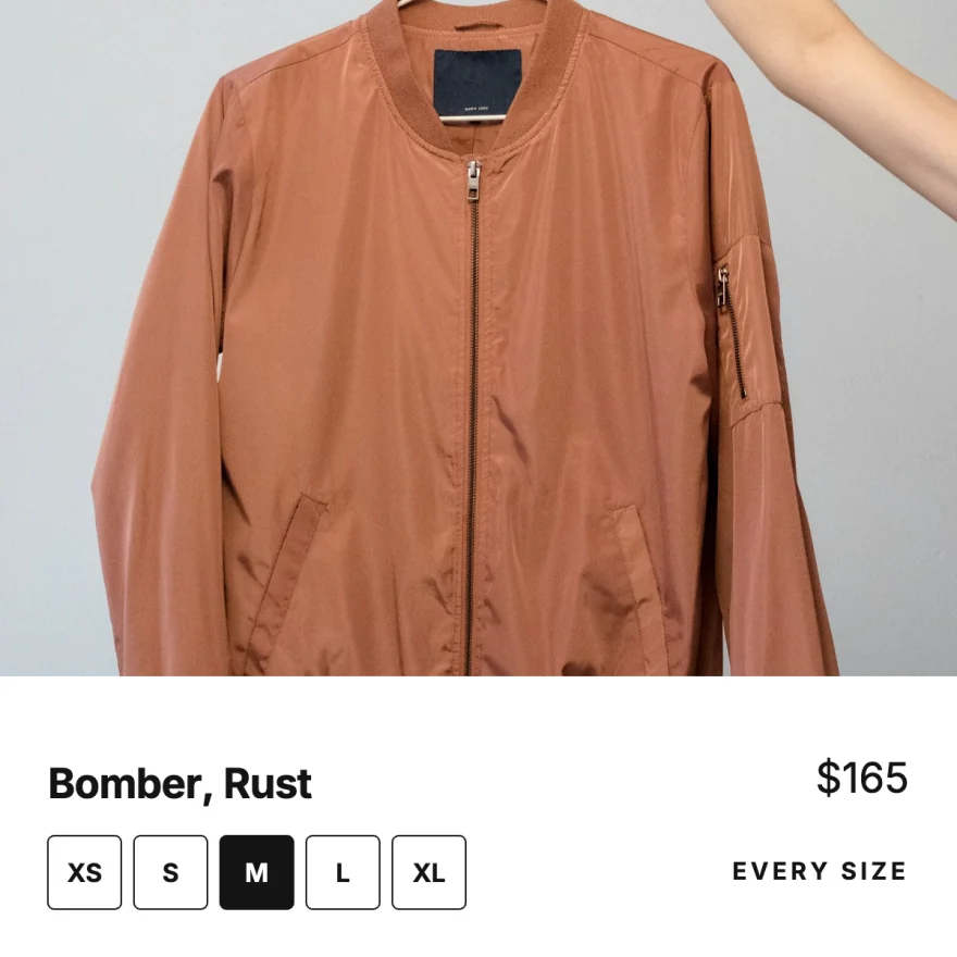 An ad that leads with the sizes.